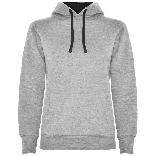 Sweat à capuche publicitaire Femme 280gr Urban ROLY Gris chiné et Noir